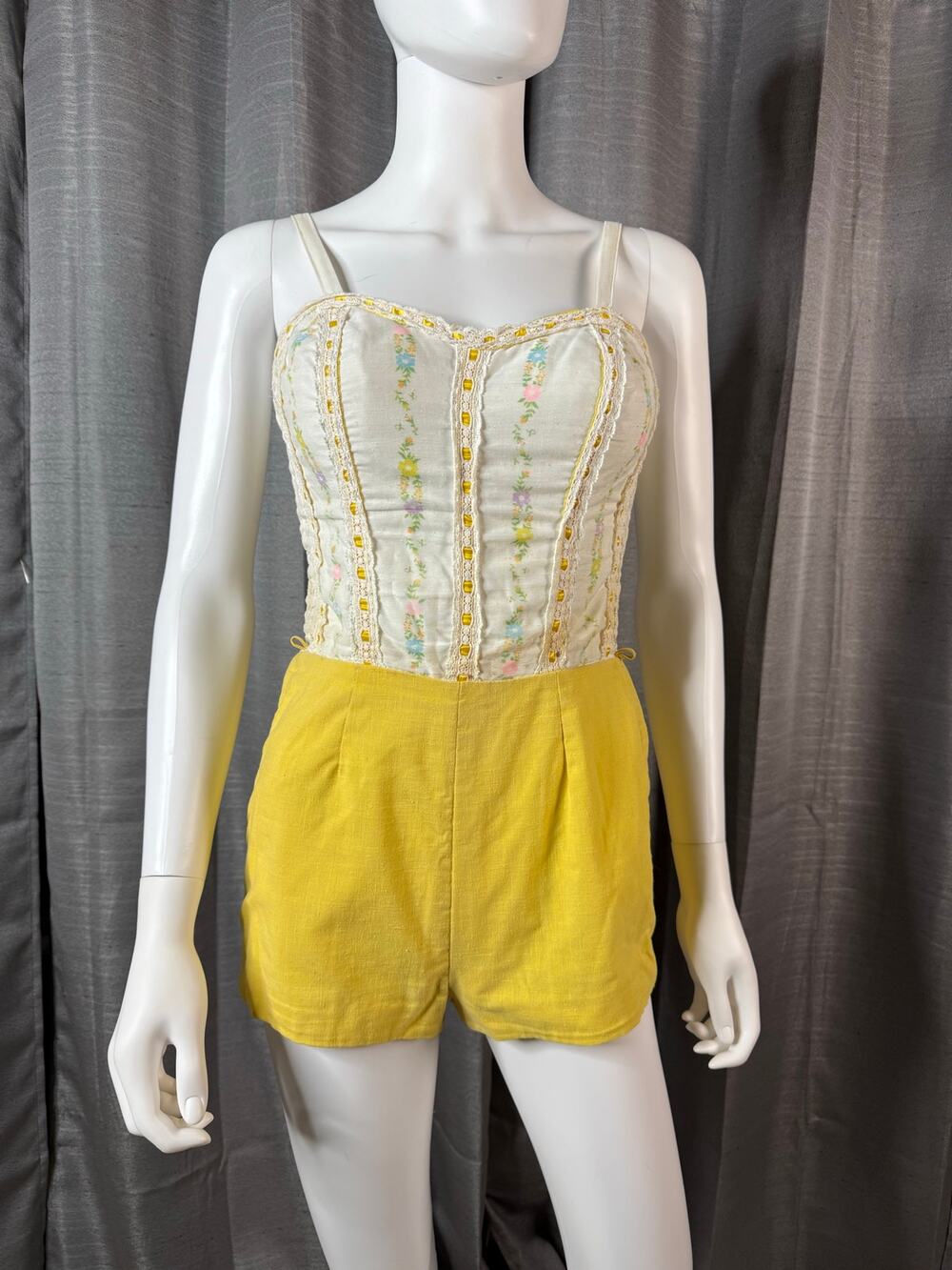 Vintage Jantzen Cotton Swimsuit/Romper Sz S